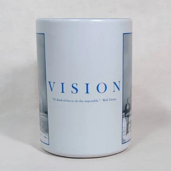 Walt Disney Footsteps Mug Cinderella Castle Photo Vision Quote Disney Parks
